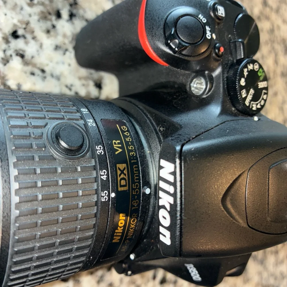 Nikon Black Digital Camera with Ergonomic Design and Professional Lens